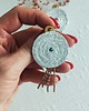 kolczyki soutache Kolczyki biało srebrne koła z delikatnym zwisem 2