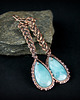 kolczyki wire wrapping Długie kolczyki z amazonitem 4