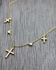 chokery Złoty choker/ naszyjnik z krzyżykami 2
