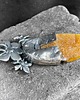 wisiory Wisiorek handmade srebrne kwiaty z bursztynem 3