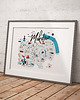 plakaty Warszawa Mokotów  Mapa plakat 70x50 cm 1