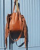 torby na ramię Ruda skórzana torba z frędzlami 2