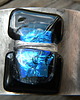 bransoletki wire wrapping Błękit na czerni   - BRANSOLETA MANKIET - CUFF 5
