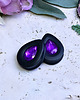 biżuteria różna Tunele do uszu łezki 10-100mm ze szklanym kryształkiem #027 Purple 4