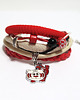 bransoletki - inne Bransoletka - Czerwony tygrysek - rzemienie 1