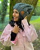 czapki damskie Czapka Handmade Smile Stalowy 2