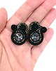 kolczyki soutache Adda złoto czarne małe kolczyki sztyfty sutasz z kryształkami 1