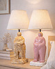 lampy stołowe Lampa stołowa ceramiczna z abażurem  Rosebody, lampa do sypialnu, różowa 1