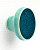 gałki do mebli Ceramiczna gałka do mebli turkusowa wz.21, ręcznie robiona, średnica 46mm 1