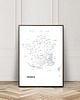 plakaty FRANCJA czarno-biała mapa plakat 1