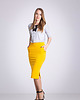 spódnice midi Spódnica z rozporkiem -żółta 2