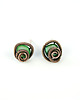 kolczyki wire wrapping Kolczyki zielone sztyfty z masą perłową 5