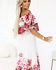 sukienki maxi damskie 606-1 Długa letnia sukienka hiszpanka - kwiatowy czerwony wzór ombre 4