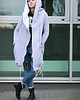 bluza z kapturem damska Oversize bluza długa asymetryczna ogromny kaptur 3