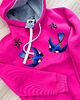 bluza z kapturem damska Bluza fuksja damska z kapturem z jaskółkami 1