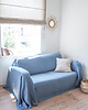 koce i narzuty Narzuta na kanapę heavy linen DUSTY BLUE 2