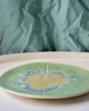 patery i talerze Bajeczna laguna - artystyczny talerz ceramiczny z odbitymi liśćmi 5
