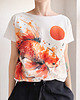 t-shirt damskie Koi pomarańczowy fullprint Biały Oversize 1