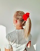 gumki do włosów Gumka jedwabna, scrunchie, frotka neonowa czerwień MAXI 2