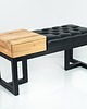 ławki 100 cm Ławka Pikowana Ekoskóra Czarna 3