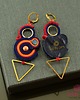 kolczyki soutache Pomarańczowo granatowe kolczyki sutasz 5