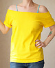 t-shirt damskie Żółty oversize bez nadruku 1