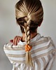 gumki do włosów Gumka jedwabna, scrunchie, gumka satynowa słodka morelka MINI 1