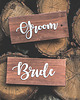Ślub - inne Drewniane tabliczki na krzesła Bride Groom 4