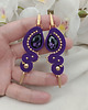 kolczyki soutache Długie kolczyki sutasz na wesele, fioletowe kolczyki 1