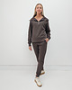 komplety damskie Anisa minimalistyczny lekko dopasowany komplet spodnie i bluza - Chocolate 5