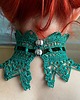 chokery Zielony butelkowy koronkowy choker/kolia Wiktoriańska 2