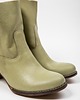 botki damskie BOTKI Z WYWIJANĄ CHOLEWKĄ - SKÓRA NATURALNA - MODEL 454 - KOLOR JASNY KHAKI 3