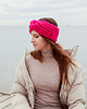 czapki damskie Różowa opaska turban z grubej wełny peruwiańskiej Magenta Vibe 7