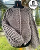 kardigany damskie Sweter oversize 100% wełna handmade 5