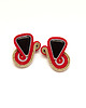 kolczyki soutache Duże sztyfty / wkrętki czarny, czerwony, złoty 1