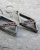 kolczyki wire wrapping Romb granat    - kolczyki 3
