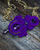 komplet biżuterii Fioletowywisiorek soutache 3