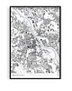 plakaty Warszawa - grafika z mapą miasta 3