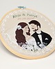 Ślub - inne Personalizowana pamiątka ślubna, haft ślubny/ rocznicowy w tamborku 2