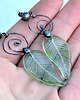 kolczyki wire wrapping Liście retro 1