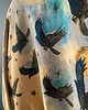 bluza bez kaptura damska Bluza oversize w print z krukami i złotymi gwiazdami na niebie S 3