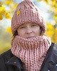 czapki damskie Różowy komplet zimowy czapka i komin Peruvian WOOLY 2
