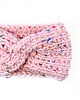 opaski do włosów Wiosenna opaska wełniana handmade różowa kolorowe konfetti 1