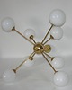 lampy wiszące Żyrandol Sputnik lata 60. Mosiądz i szkło 8x E14 Vintage 8