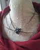 naszyjniki - inne Lniany naszyjnik wisior z perłami boho 4