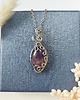 wisiory Naszyjnik Ametyst stal chirurgiczna wisiorek handmade wirewrapping 2