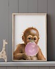 obrazy i plakaty do pokoju dziecięcego Plakat Małpa z gumą balonową P117 2