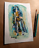 obrazy Lilka 67 - akwarela 16x24 cm unikat 2