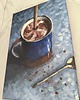 obrazy Poranna chwila Obraz olejny kawa czekolada 20x30 płótno 4