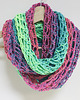 szale damskie Ażurowy szal komin apaszka handmade ombre neon fluo 3